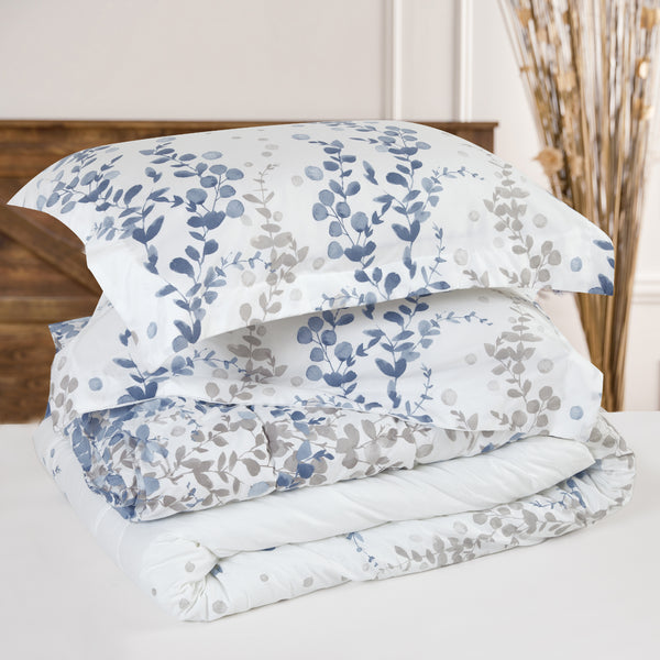Watercolor Leaf Vines Comforter Set