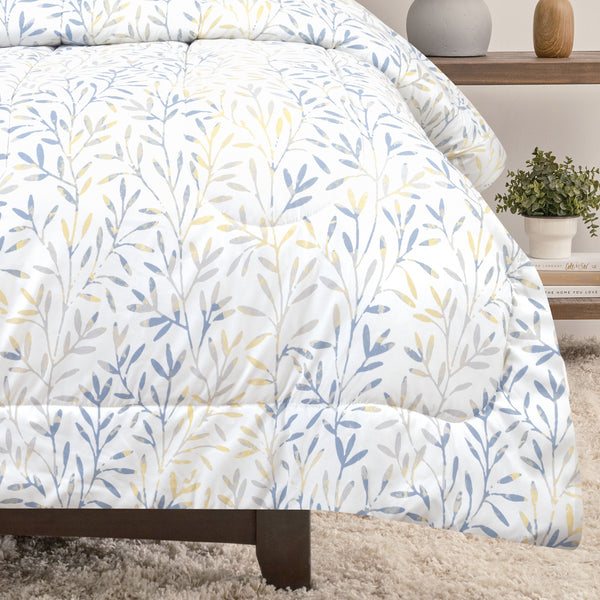 Watercolor Leaf Botanical Comforter Set