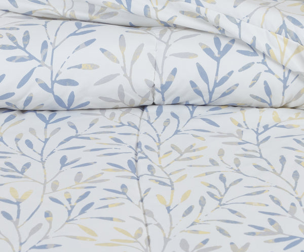 Watercolor Leaf Botanical Comforter Set