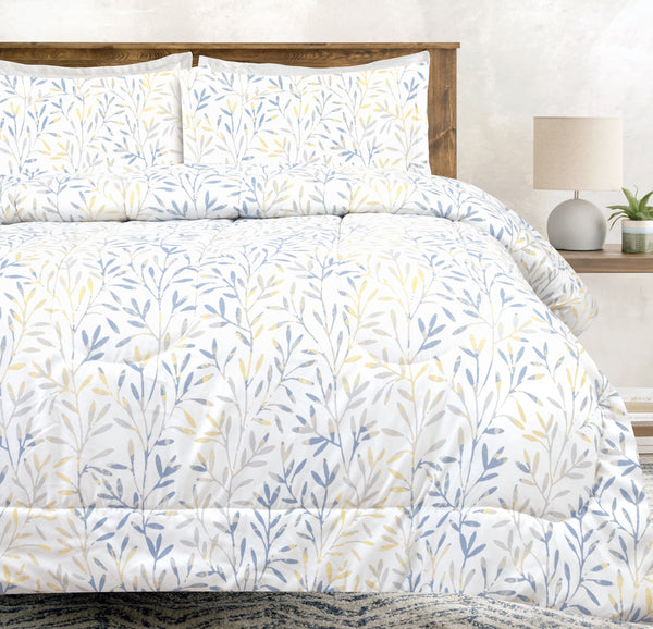 Watercolor Leaf Botanical Comforter Set
