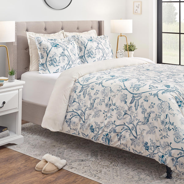 Peony Reversible Velvet Duvet Cover Set