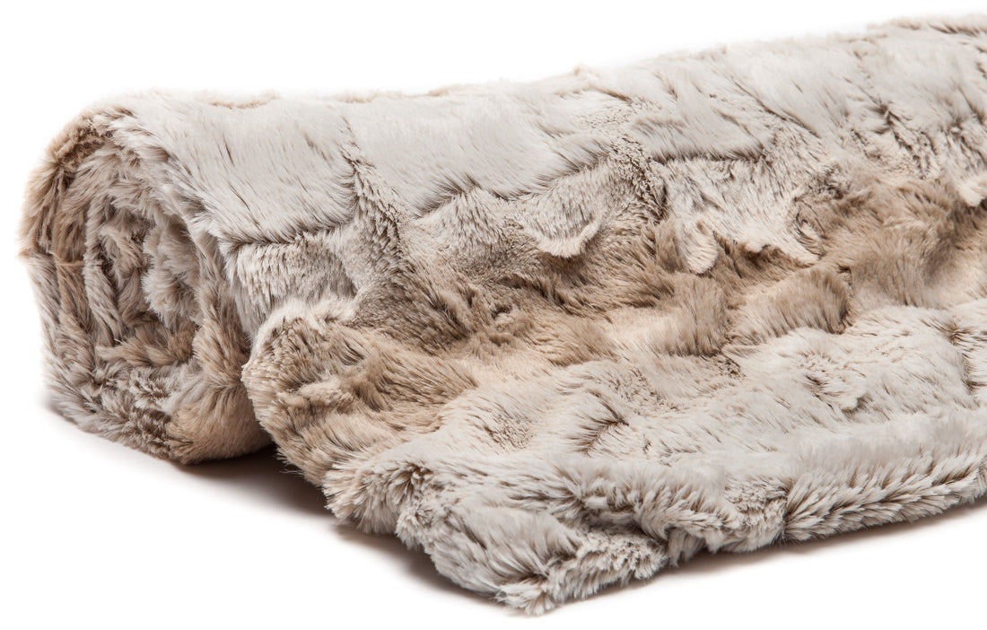 Faux Fur Brown Ombre Throw Blanket