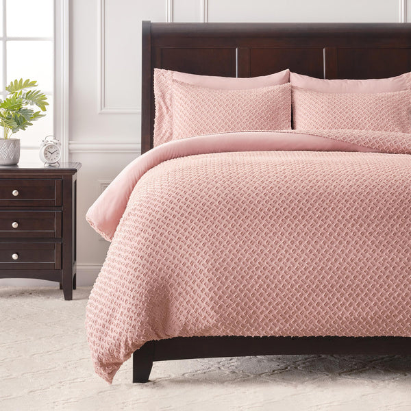 Clipped Microfiber Duvet Cover Set