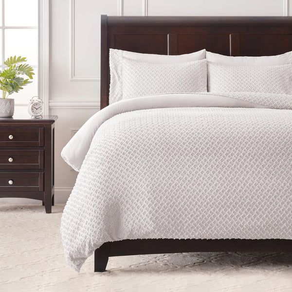 Clipped Microfiber Duvet Cover Set