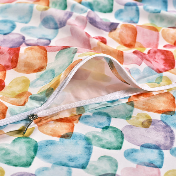 Rainbow Hearts Duvet Cover Set