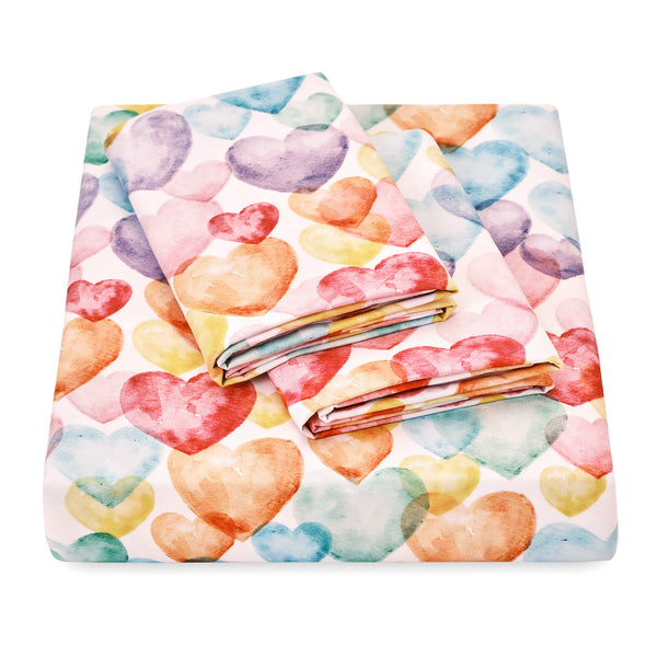 Rainbow Hearts Duvet Cover Set