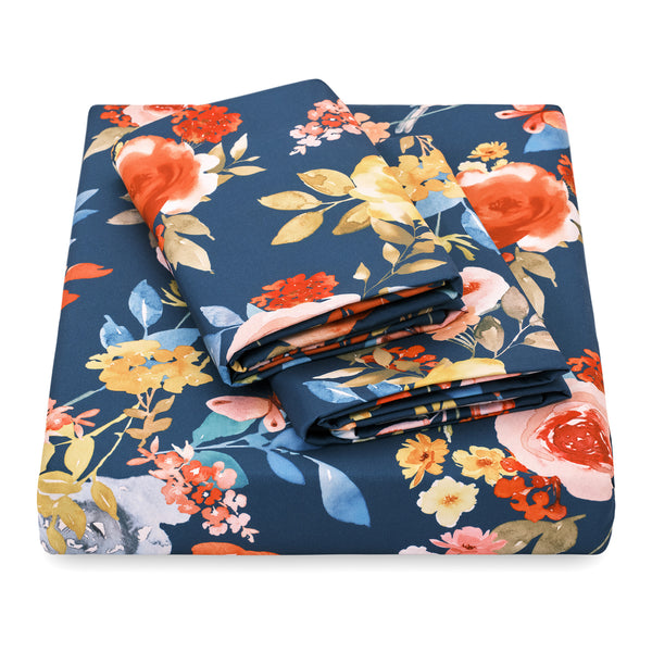 Vibrant Rose Garden Reversible Floral Duvet Cover Set