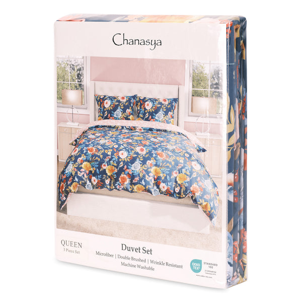 Vibrant Rose Garden Reversible Floral Duvet Cover Set