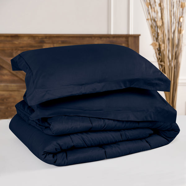 Solid Navy Comforter Set