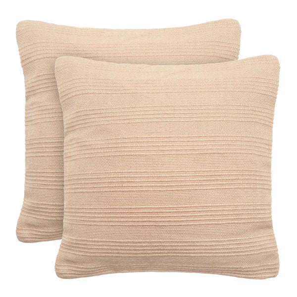Solid Textured Stripe Woven Polyester Outdoor Throw Pillow Covers