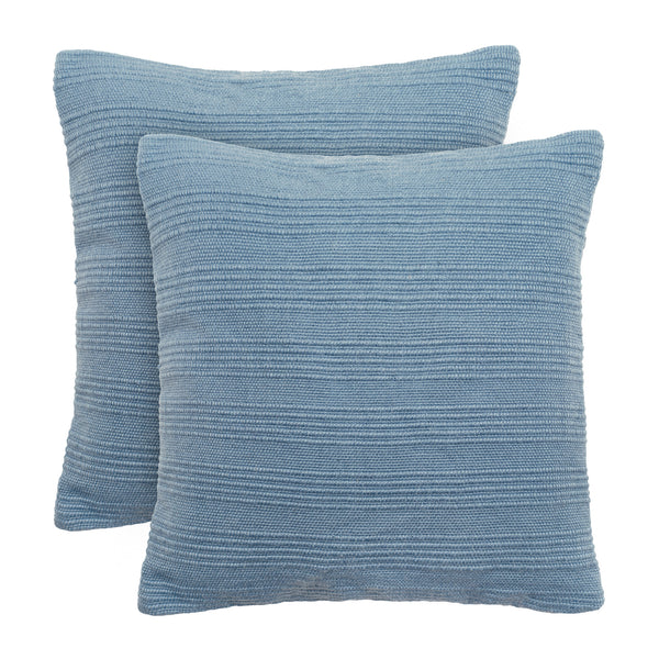 Solid Textured Stripe Woven Polyester Outdoor Throw Pillow Covers