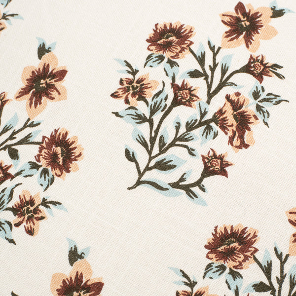 Recycled Cotton Bloom Orange Floral Print Throw Pillow Covers