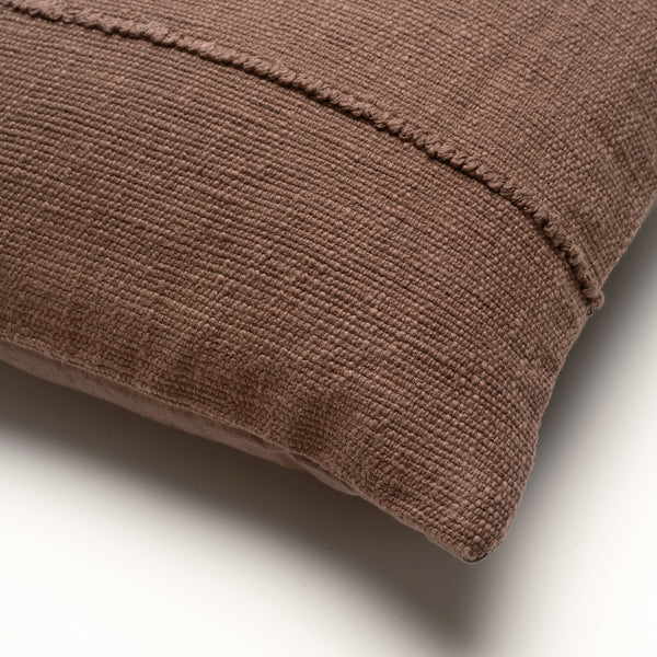 Recycled Cotton Solid Brown Textured Woven Throw Pillow Covers