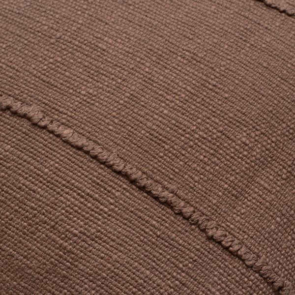 Recycled Cotton Solid Brown Textured Woven Throw Pillow Covers