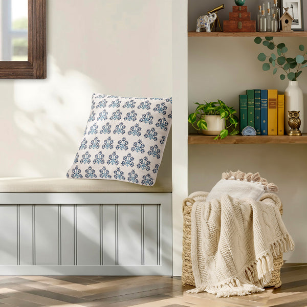 Recycled Cotton Floral Sprig Print Throw Pillow Covers