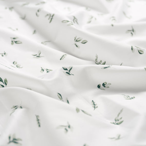 Elegant Cotton 100% Organic Cotton Green Botanical Leaves Print Sheet Set
