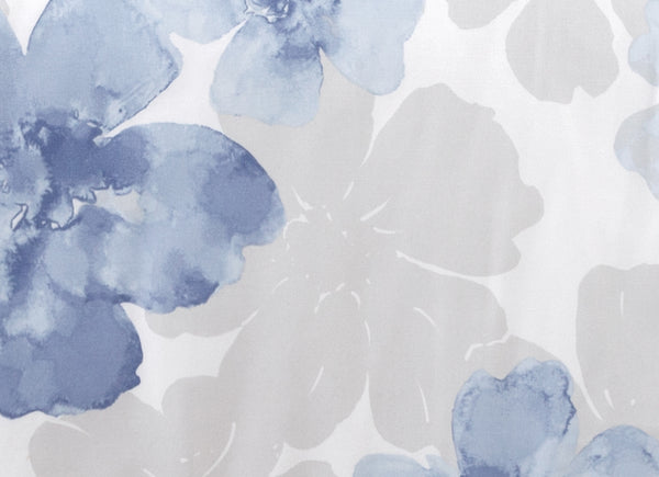 Blue Gray Floral Comforter Set