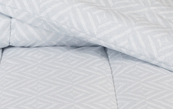 Geometric Diamond Print Gray Comforter Set