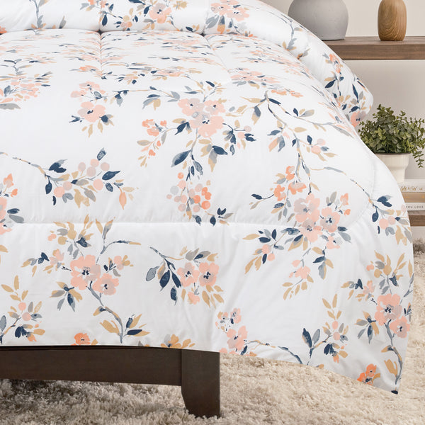 Watercolor Floral Botanical Print Comforter Set