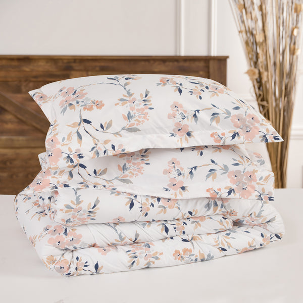 Watercolor Floral Botanical Print Comforter Set