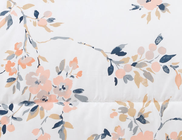 Watercolor Floral Botanical Print Comforter Set