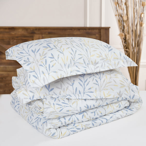 Watercolor Leaf Botanical Comforter Set