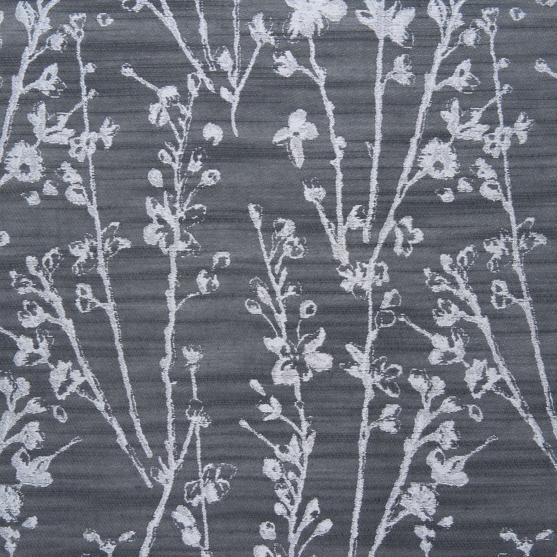 Jacquard Silver Flower Grommet Curtains