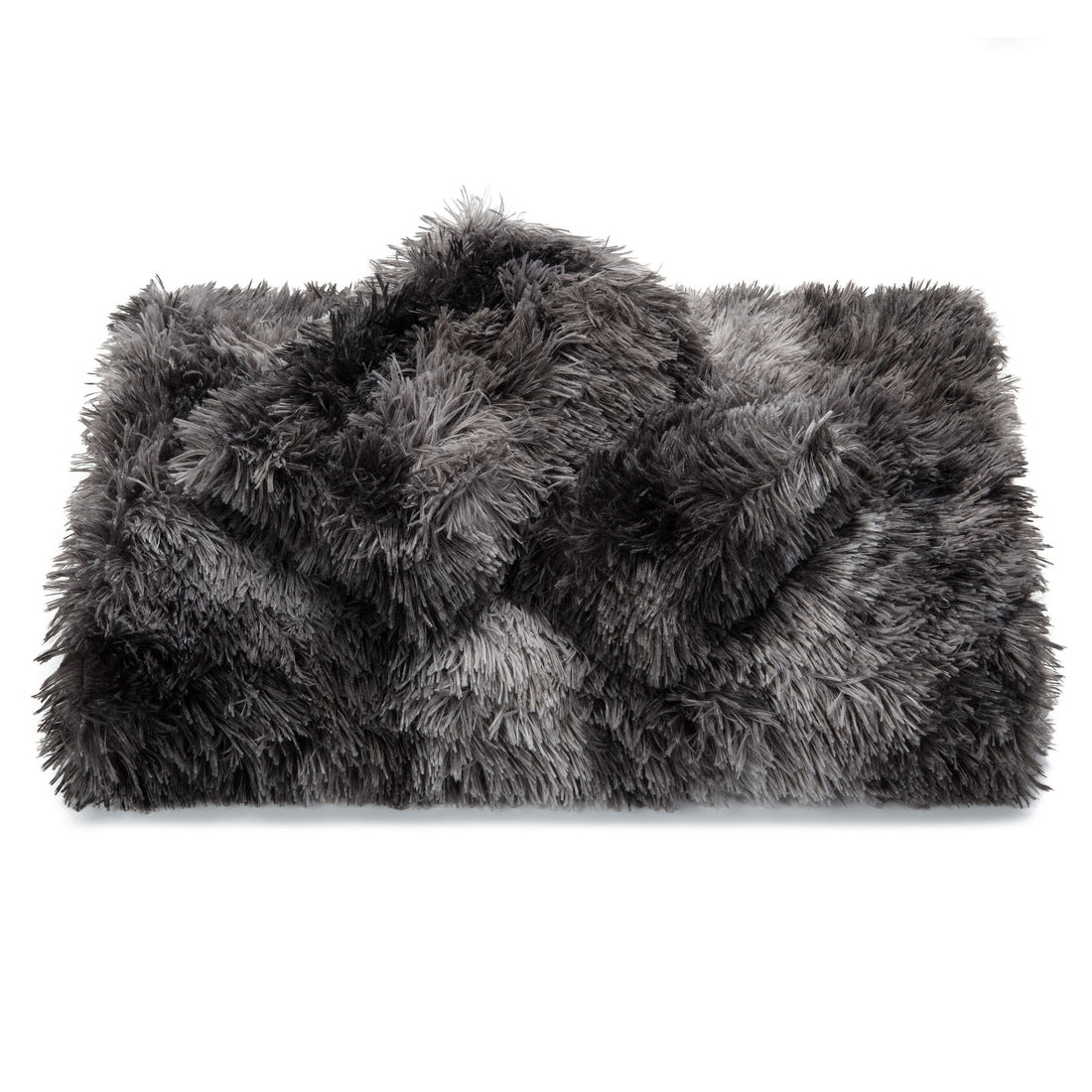 Wolf Gray Black Longfur Faux Fur Duvet Cover Set