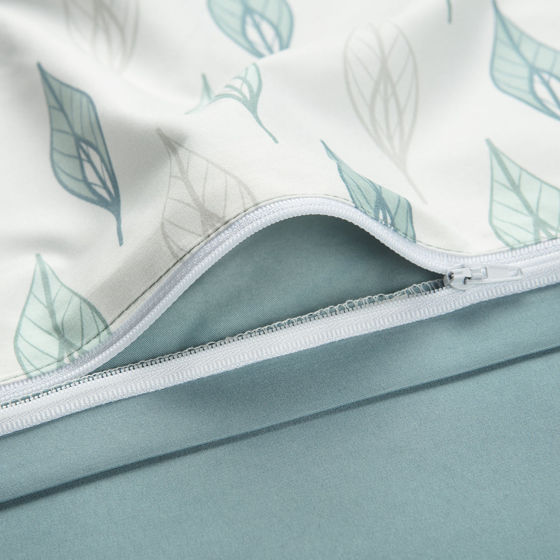 Leaves Tan Mint Duvet Cover Set