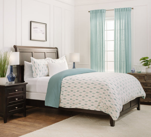 Leaves Tan Mint Duvet Cover Set