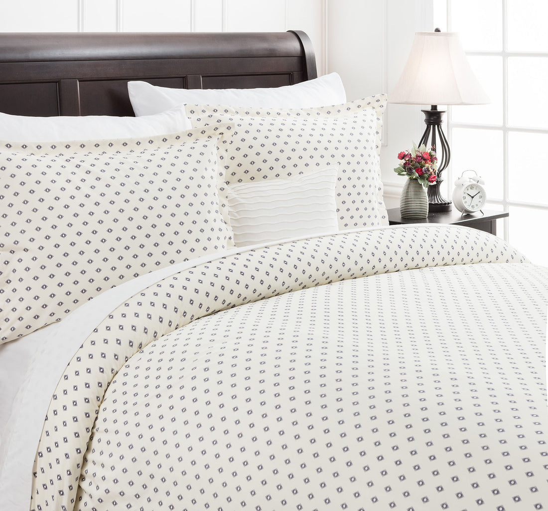 Mini Diamond Off White Duvet Cover Set