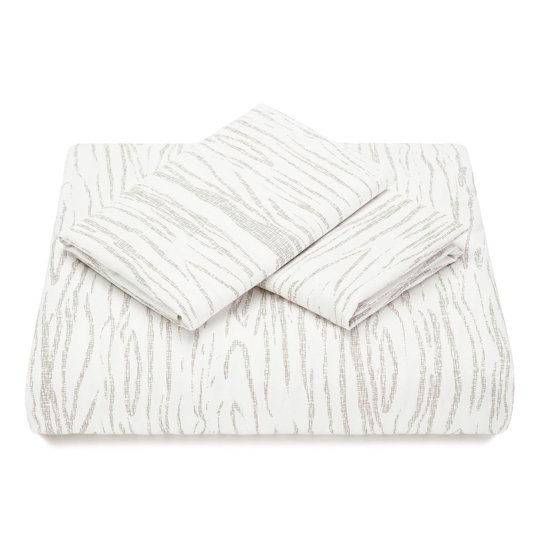 Woodgrain Taupe White Duvet Cover Set