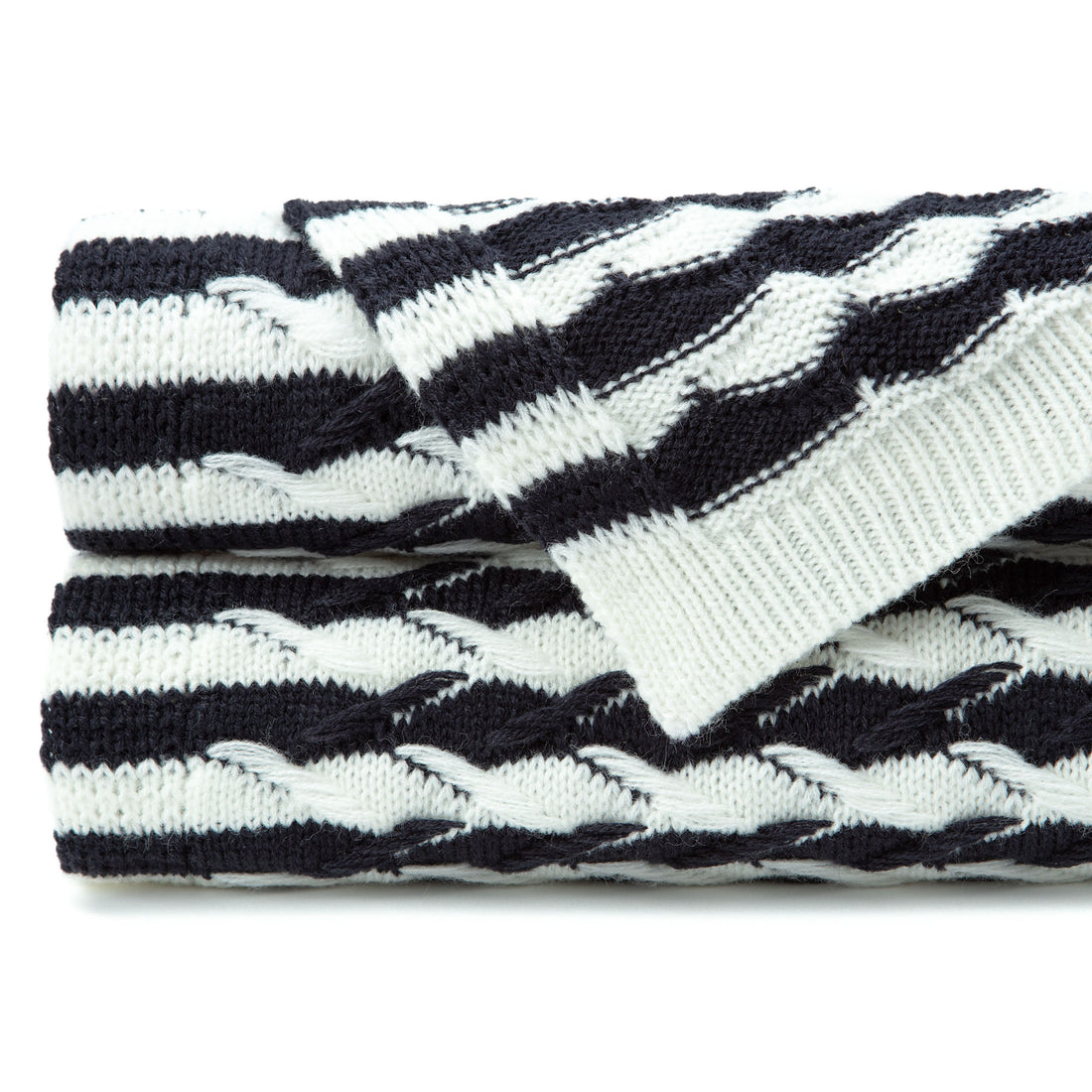 Newport Stripe Border Throw Blanket Chanasya
