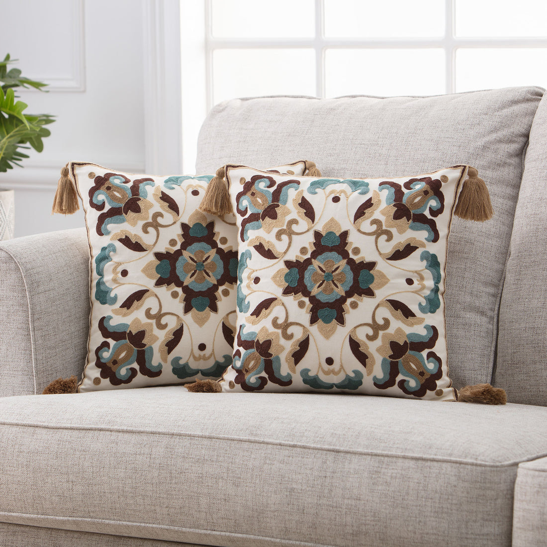 Dorelia Embroidered Throw Pillow Covers