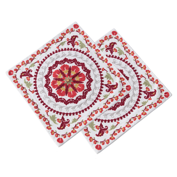 Zinna Embroidered Throw Pillow Covers