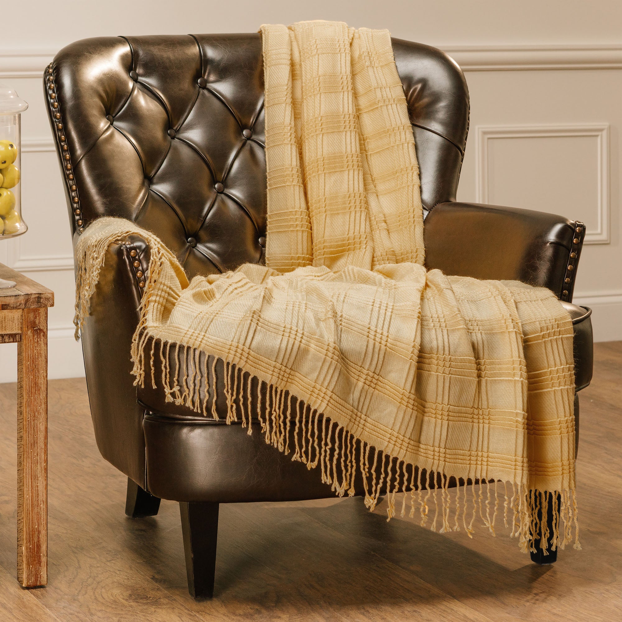Yellow plaid throw blanket best sale