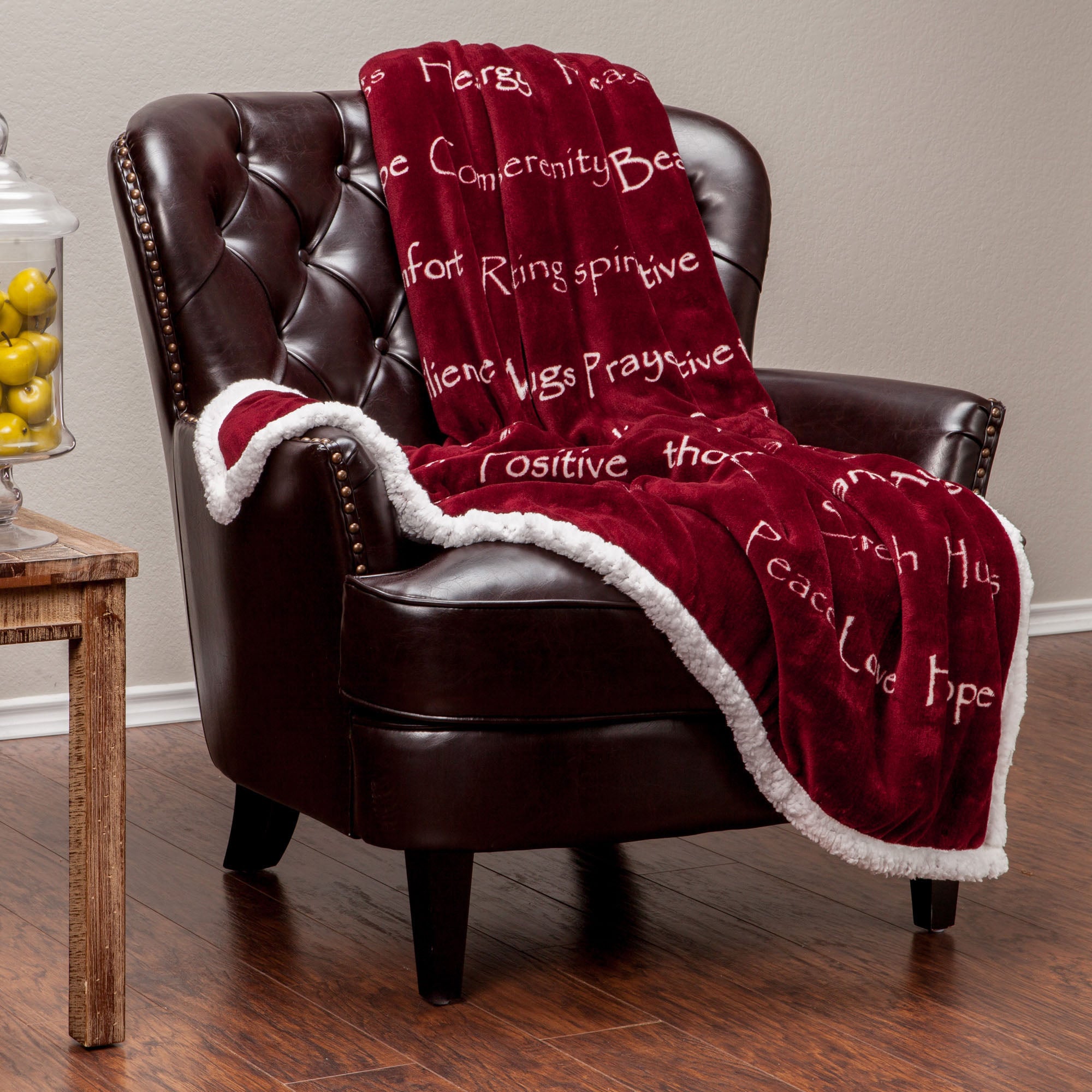 Shop Gift Faux Fur Comfort Words Throw Blanket Chanasya