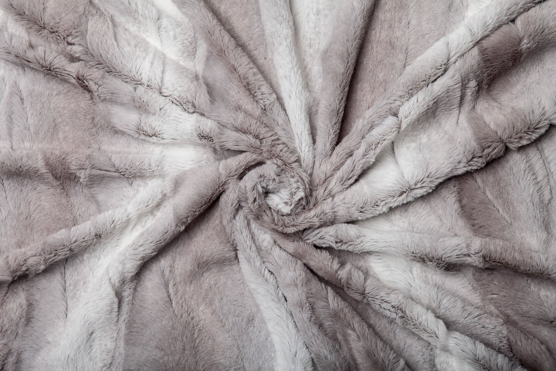 Faux Fur Gray Ombre Throw Blanket