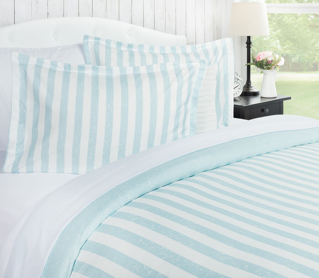 Stripe Light Blue Duvet Cover Set