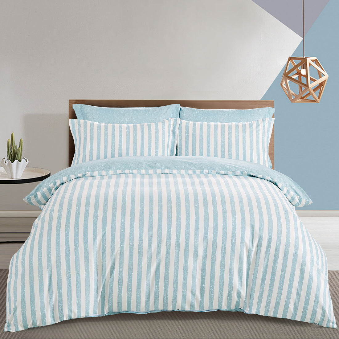 Stripe Light Blue Duvet Cover Set