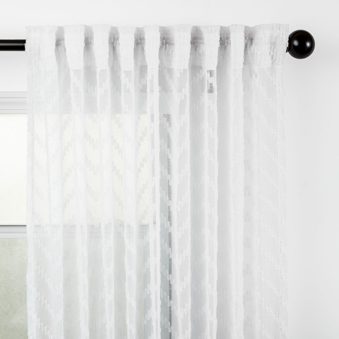 Textured Zig Zag Sheer Curtains – Chanasya
